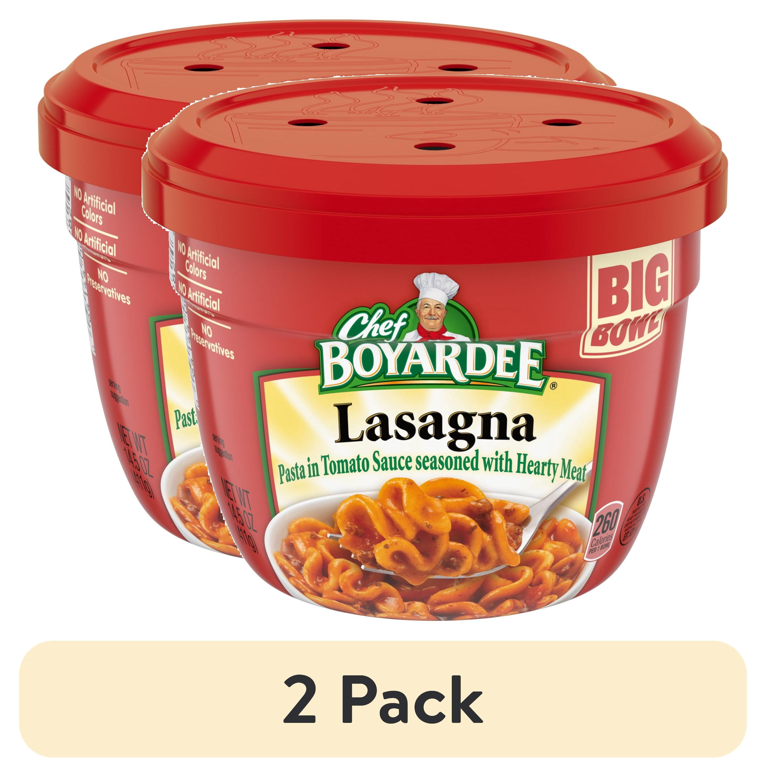 (2 pack) Chef Boyardee Lasagna in Chunky Tomato Sauce Seasoned with Meat, Microwavable Meal, 14.5 oz. Bowl