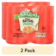 (2 pack) Chef Boyardee Mini Beef Ravioli in Tomato Sauce, Microwave Pasta, 4 Pack, 15 oz