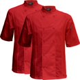 thumbnail image 1 of (2 pack) Chef Code Cool Breeze Side Vent Chef Coat, Red, XS, 1 of 6