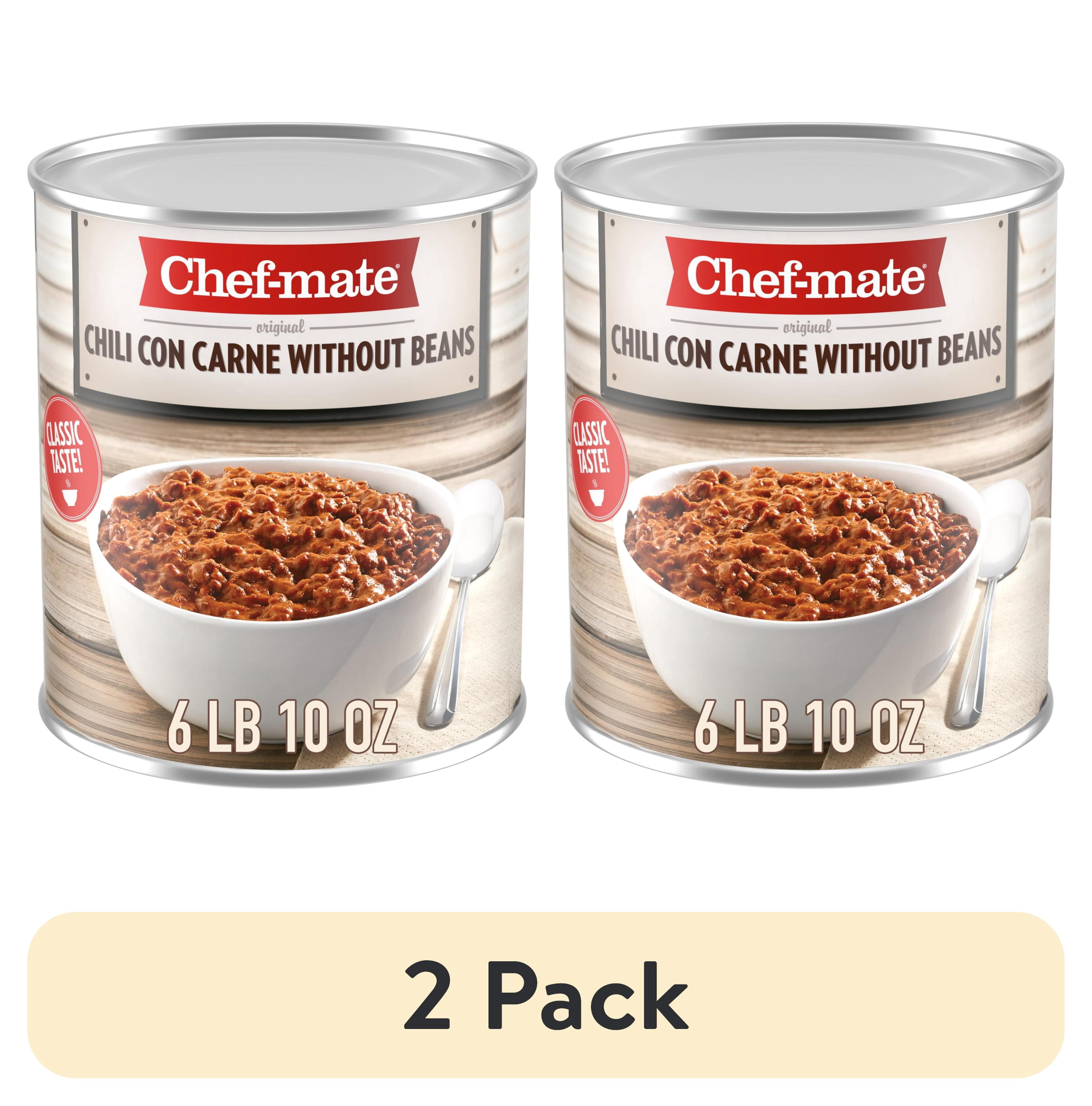 (2 pack) Chef-mate Chili Con Carne Without Beans, 106 oz Can