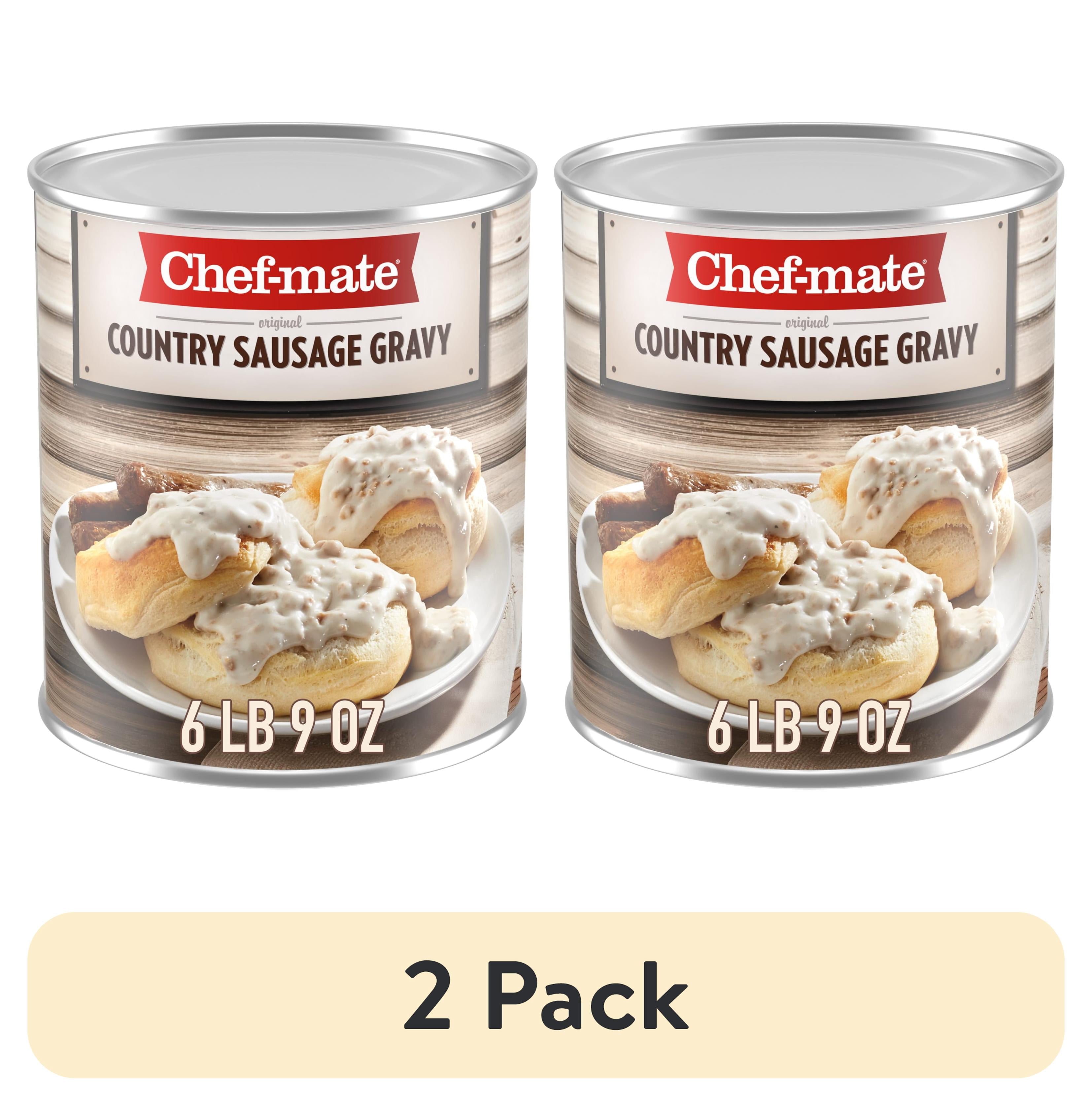 (2 pack) Chef-mate No Artificial Flavors Country Sausage Gravy, 105 oz Can