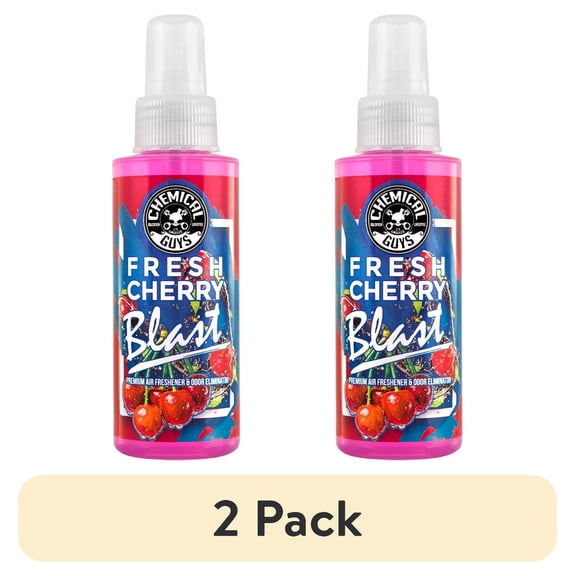 (2 pack) Chemical Guys Fresh Cherry Blast Scent Air Freshener and Odor Eliminator 4 oz