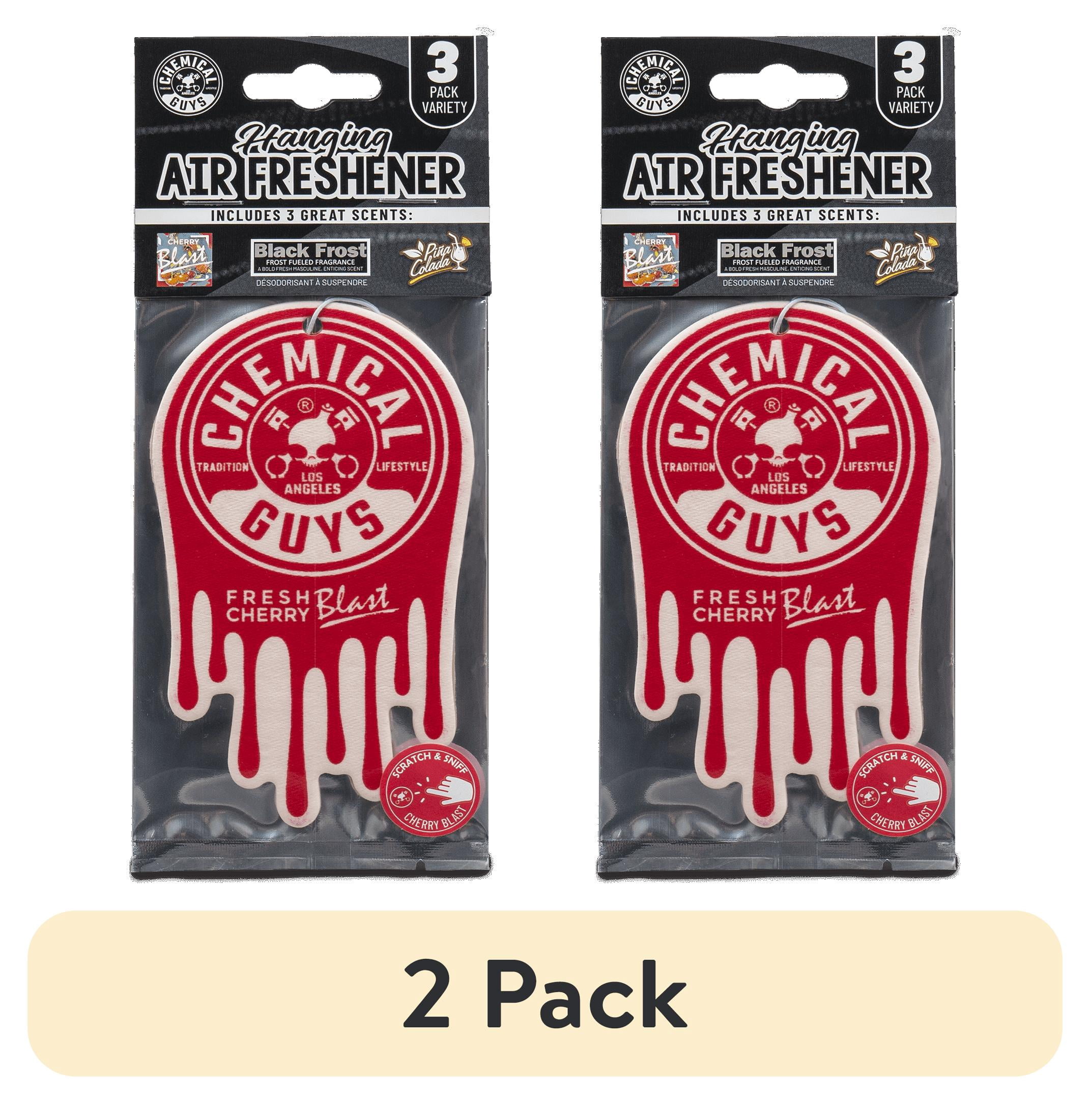 (2 pack) Chemical Guys Hanging Air Freshener 3-Pack Variety, Black Frost, Cherry Blast, Pina Colada