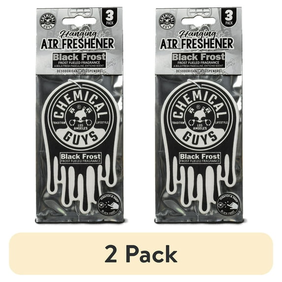 (2 pack) Chemical Guys Hanging Air Freshener 3-pack, Black Frost