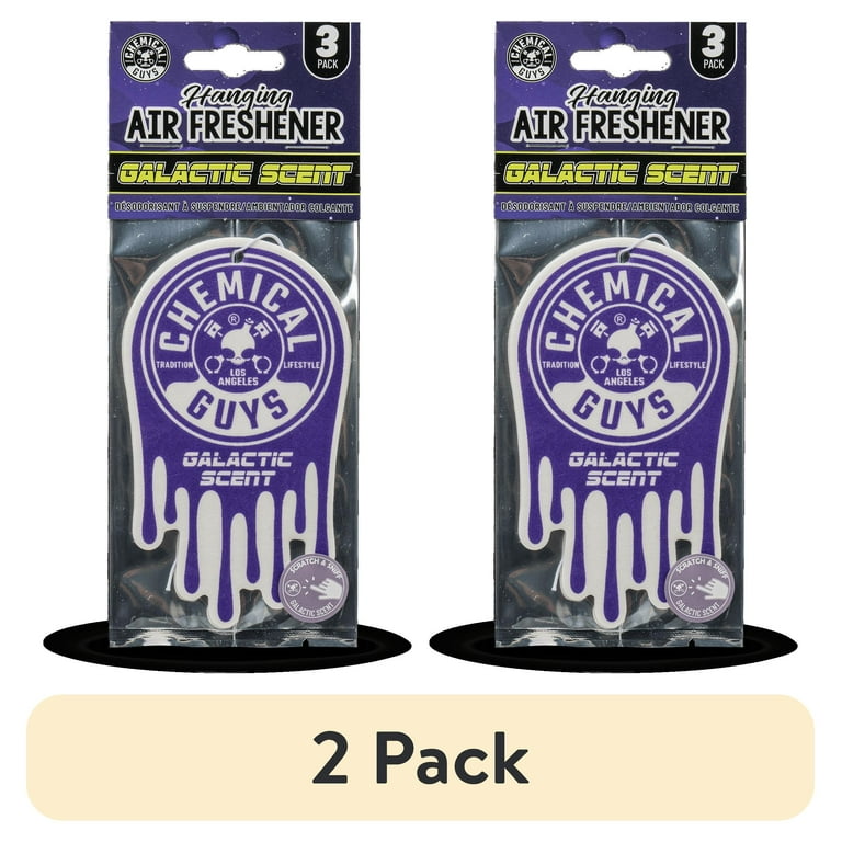 2 pack) Chemical Guys Hanging Air Freshener 3-pack, Galactic Scent