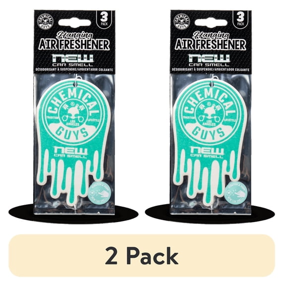 (2 pack) Chemical Guys Hanging Air Freshener 3-pack, New Car Smell