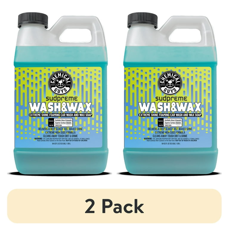 2 pack) Chemical Guys Sudpreme Car Wash & Wax, Extreme Shine