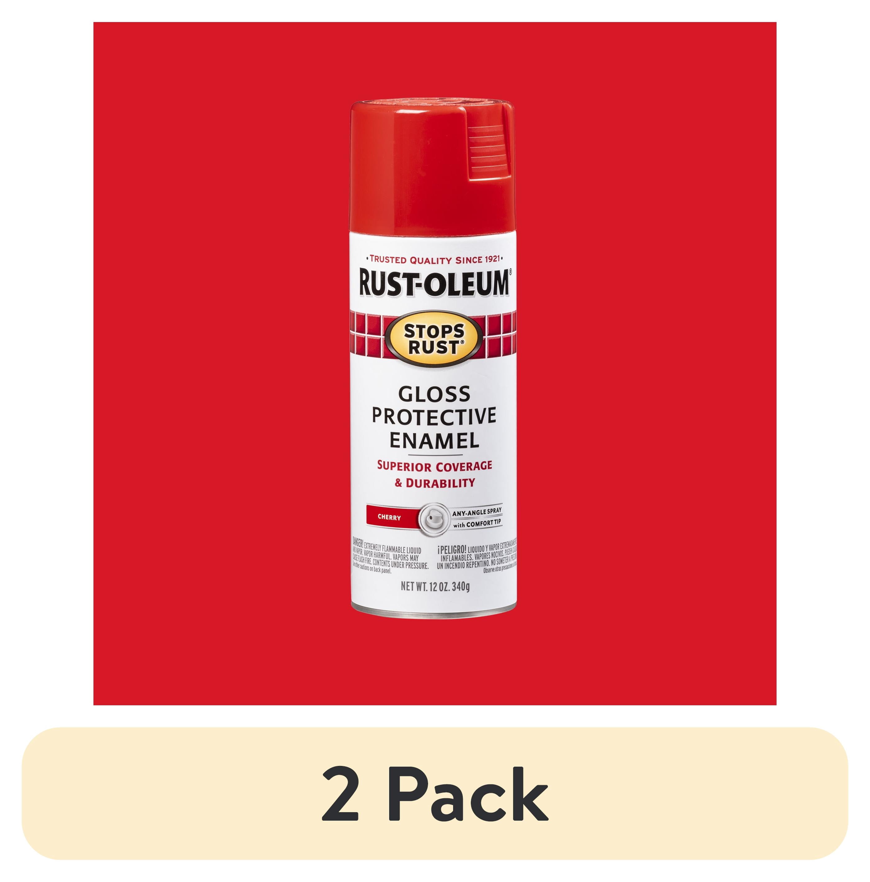 (2 pack) Cherry, Rust-Oleum Stops Rust Protective Enamel Gloss Spray ...