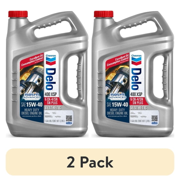 (2 pack) Chevron Delo XSP 15W-40 Heavy Duty Synthetic Diesel Motor Oil, 1 Gallon