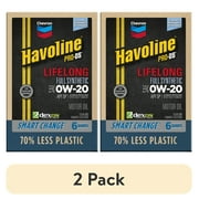 2 pack Chevron Havoline Lifelong 0W-20 Full Synthetic Motor Oil, 6 Quarts Smart Change Box