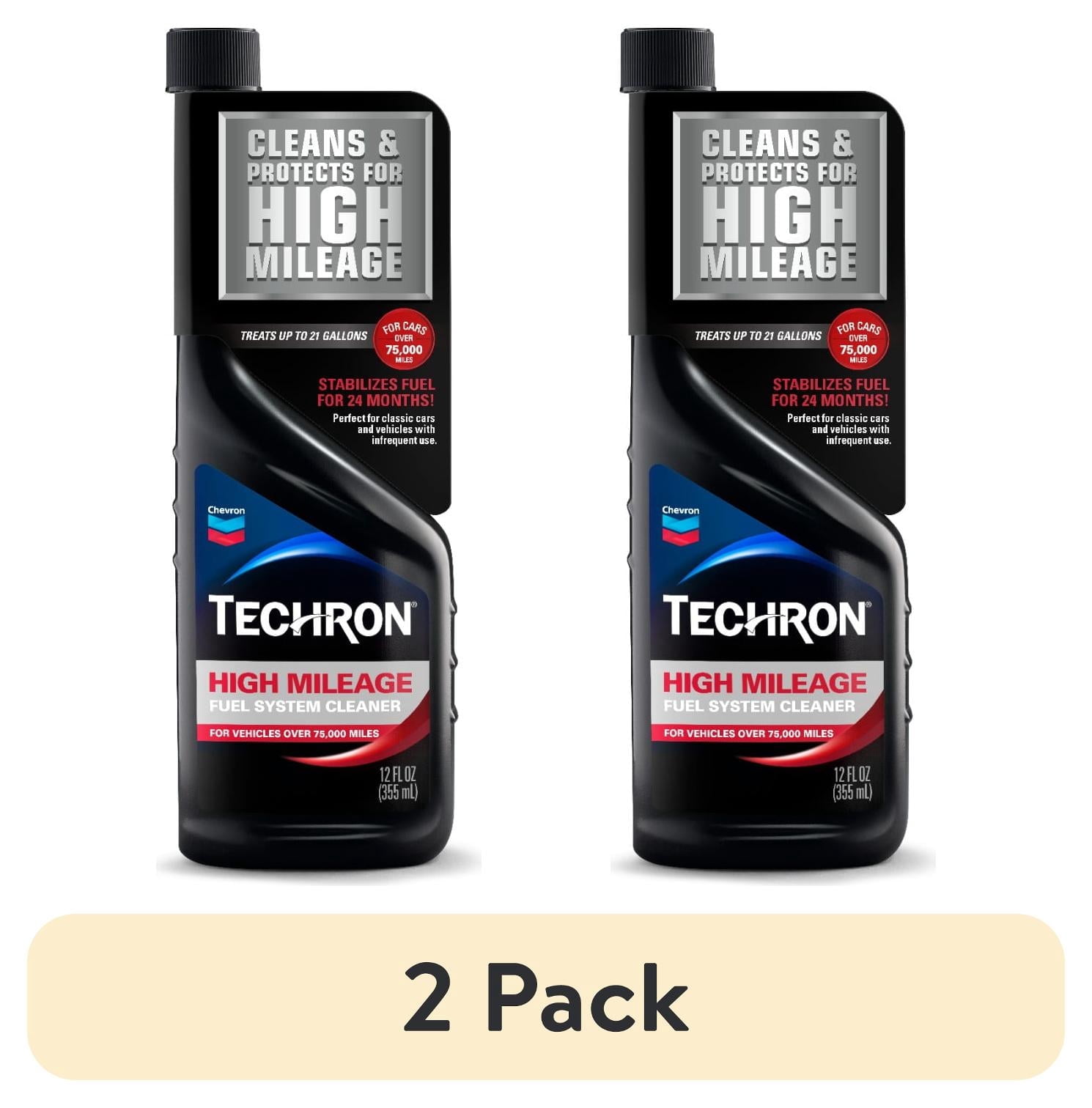 (2 pack) Chevron Techron High Mileage Fuel System Cleaner, 12 fl oz