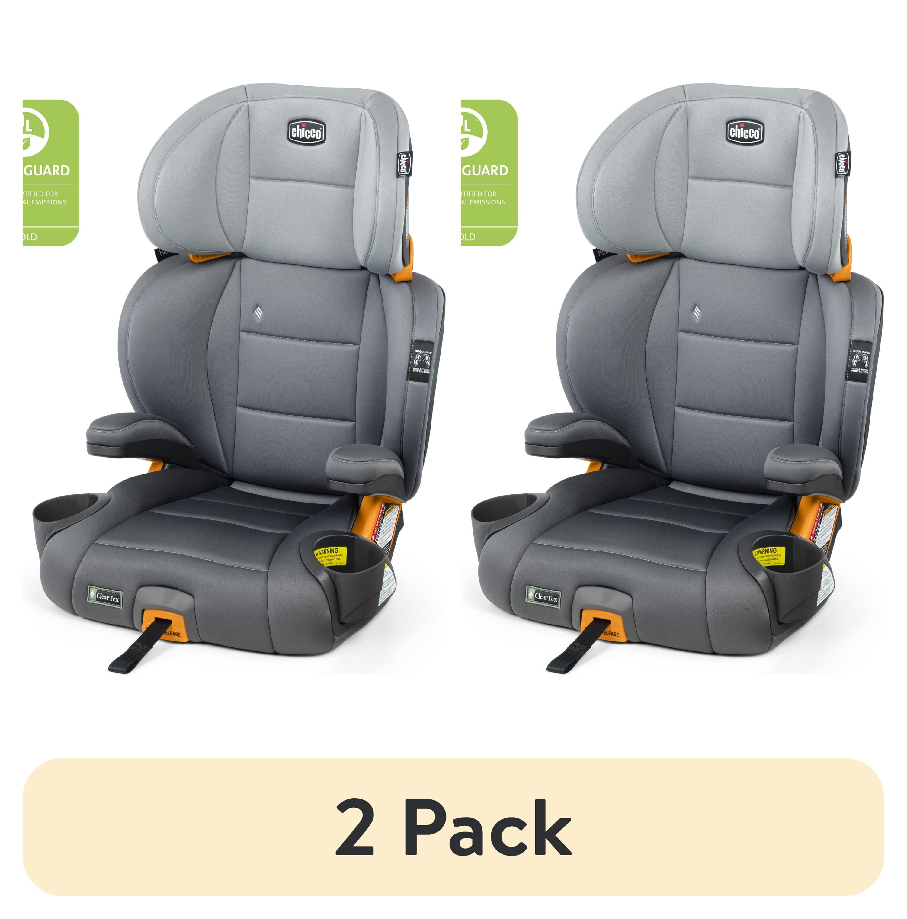 (2 pack) Chicco KidFit ClearTex Plus 2-in-1 Belt Positioning Booster Car Seat - Drift (Grey), New