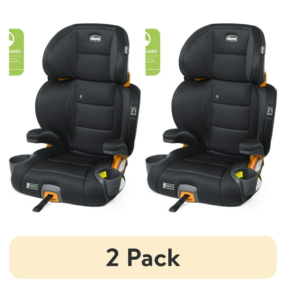 (2 pack) Chicco KidFit ClearTex Plus 2-in-1 Belt Positioning Booster Car Seat - Obsidian (Black), New