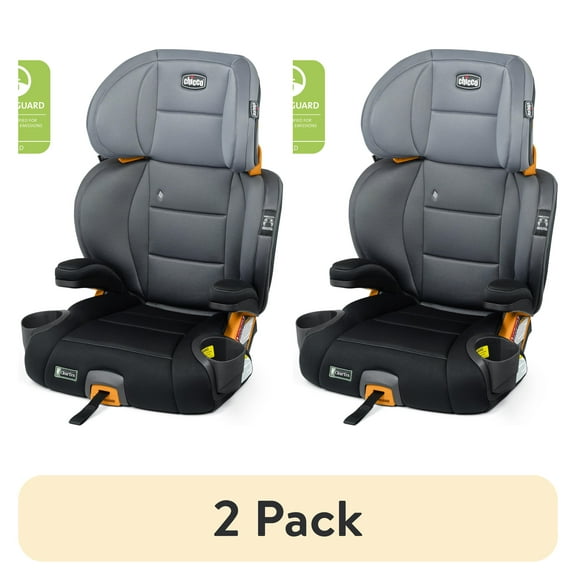 (2 pack) Chicco KidFit ClearTex Plus 2-in-1 Belt Positioning Booster Car Seat - Shadow (Black), New