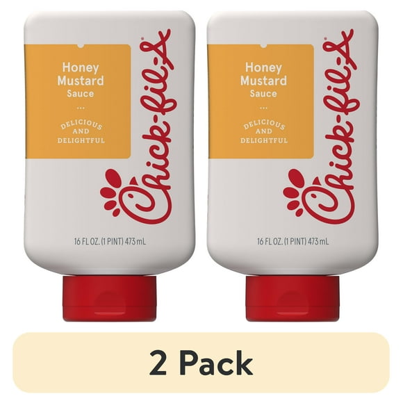 (2 pack) Chick-fil-A Honey Mustard Sauce,16 fl oz Squeeze Bottle