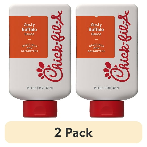 (2 pack) Chick-fil-A Zesty Buffalo Sauce, 16 fl oz Squeeze Bottle