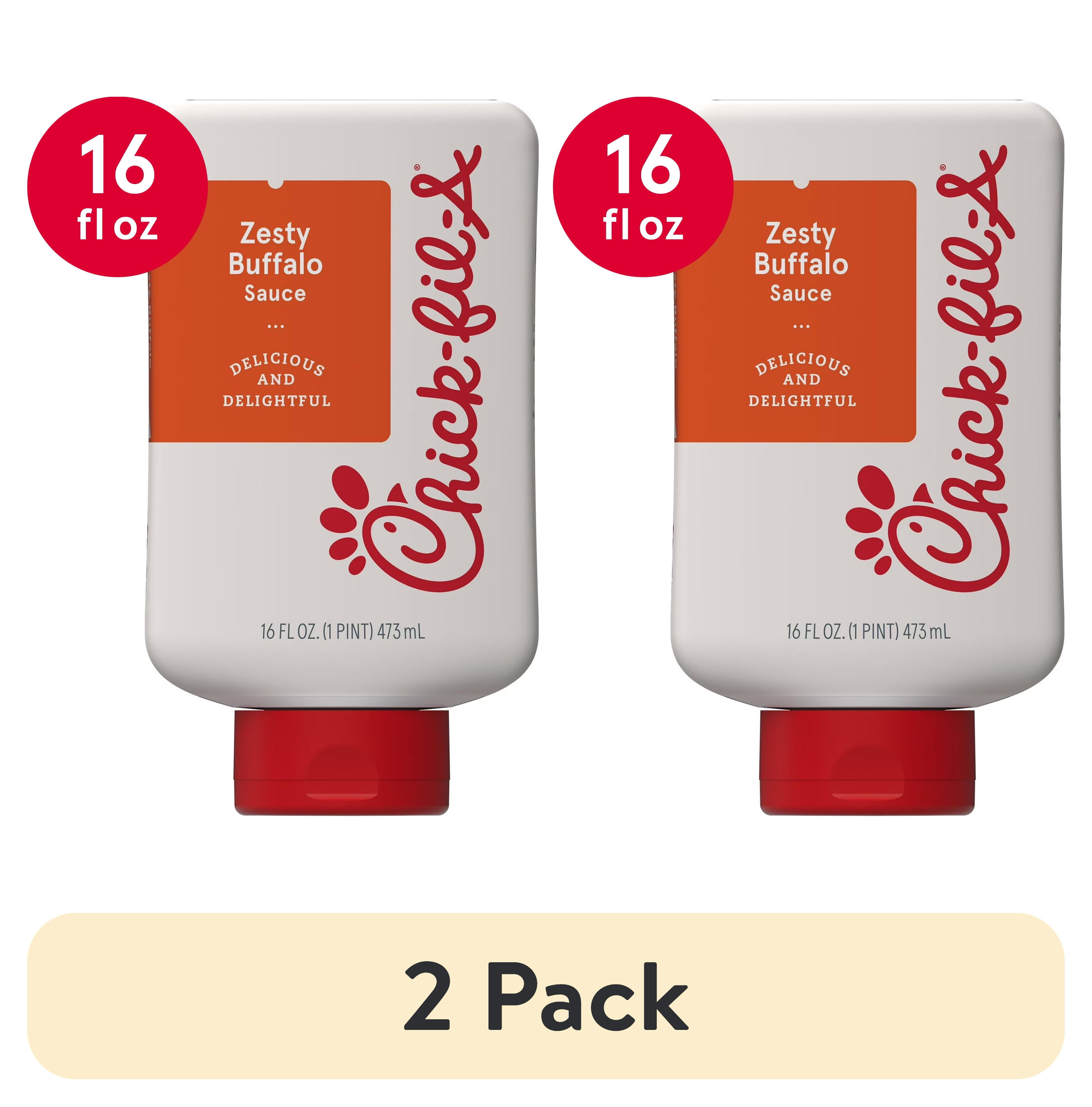 2 pack) Chick-fil-A Zesty Buffalo Sauce, 16 fl oz Squeeze Bottle