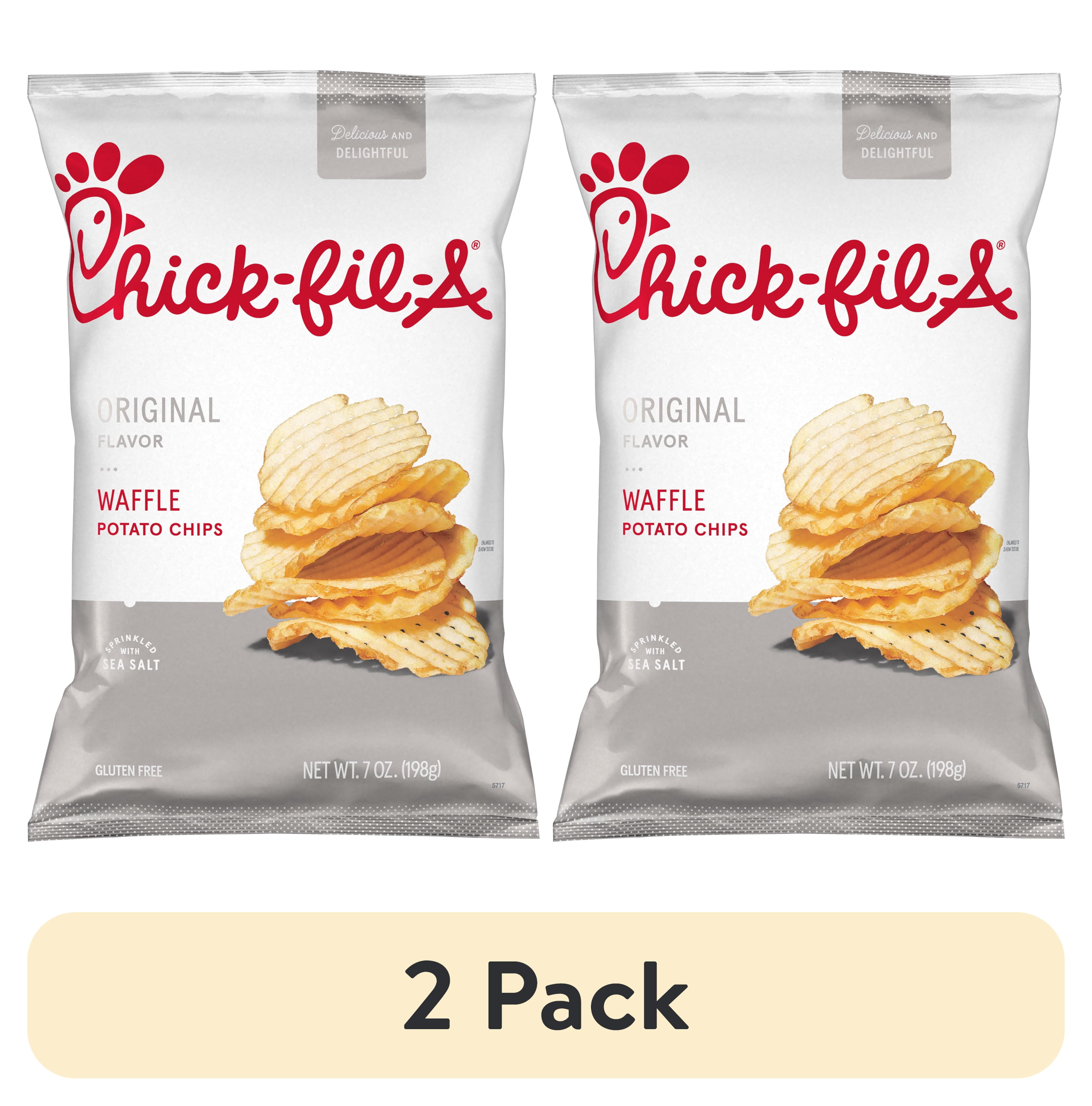 (2 pack) Chick-fil-A Sea Salt Waffle Potato Chips 7oz
