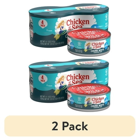 (2 pack) Chicken of the Sea Chunk White Albacore Tuna in Water 4 - 5 oz Cans