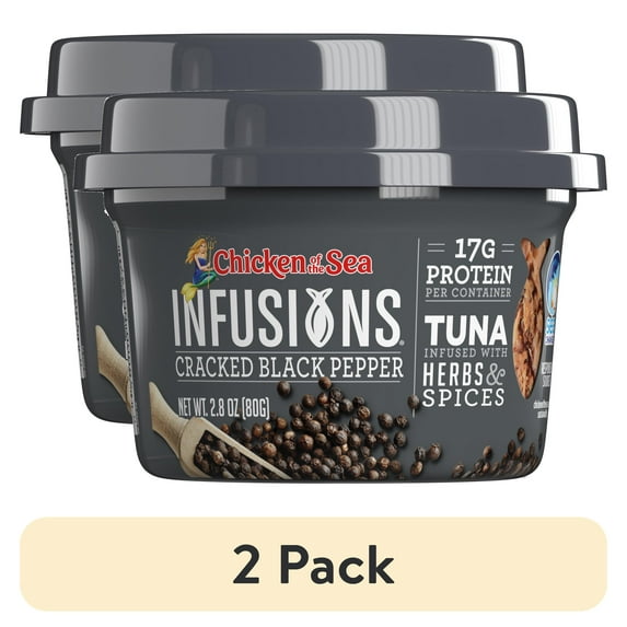 (2 pack) Chicken of the Sea Infusions Cracked Black Pepper Tuna, 2.8 oz Cup
