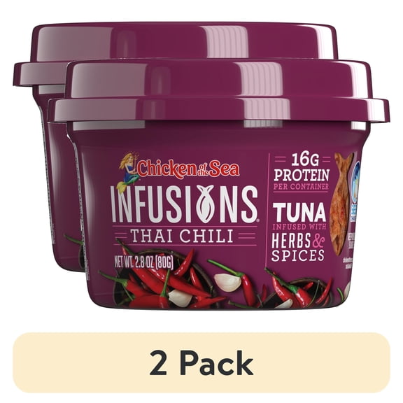 (2 pack) Chicken of the Sea Infusions Thai Chili Tuna, 2.8 oz Cup