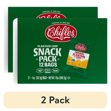 (2 pack) Chifles Plantain Chips - Original Snack Pack Everyday Healthy Snack, Natural, Gluten Free, Nut Free, Vegan, Kosher