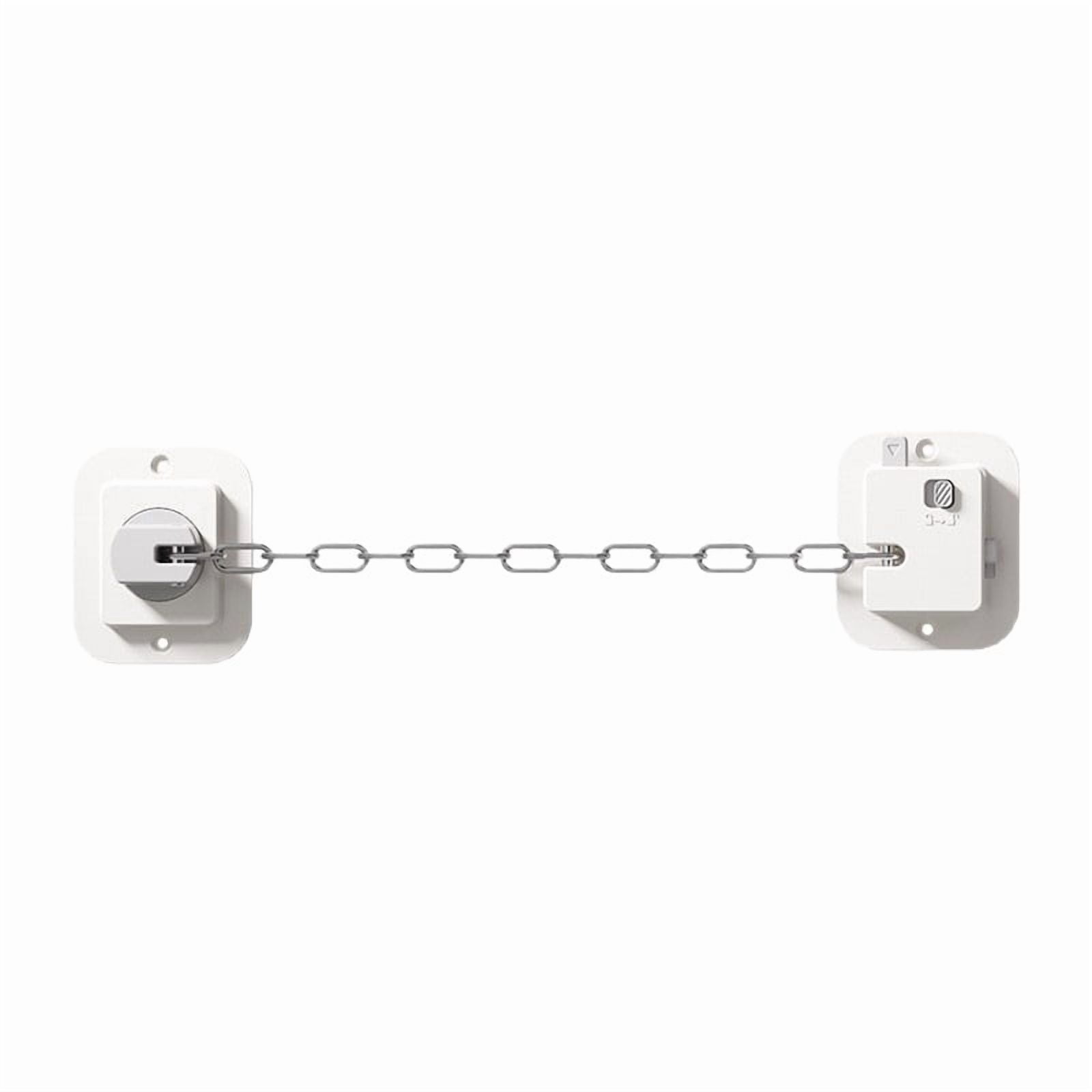 2 pack Child Proof Door Lock with Adjustable Strap, 3M Adhesive Safety Locks for Baby & Pets, Baby Proofing Wall Anchors for Child Safety, Playroom Essentials