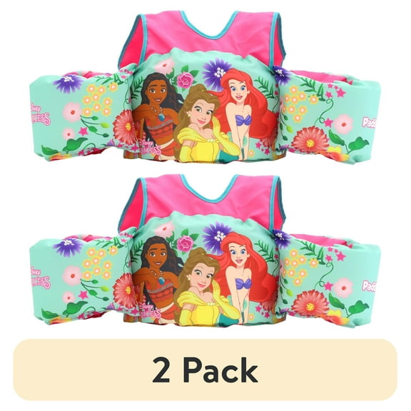 (2 pack) Little Mermaid Life Jackets for Kids, Children’s Paddle Pal Swim Life Vest, 33-55 lbs, Unisex