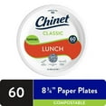 thumbnail image 1 of (2 pack) Chinet Classic Premium Lunch Paper Plates, 8 3/4", White, 60 Count, 1 of 7