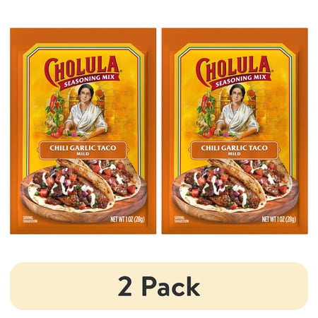 (2 pack) Cholula Chili Garlic Taco - Mild Recipe Mix, 1.0 oz Packet