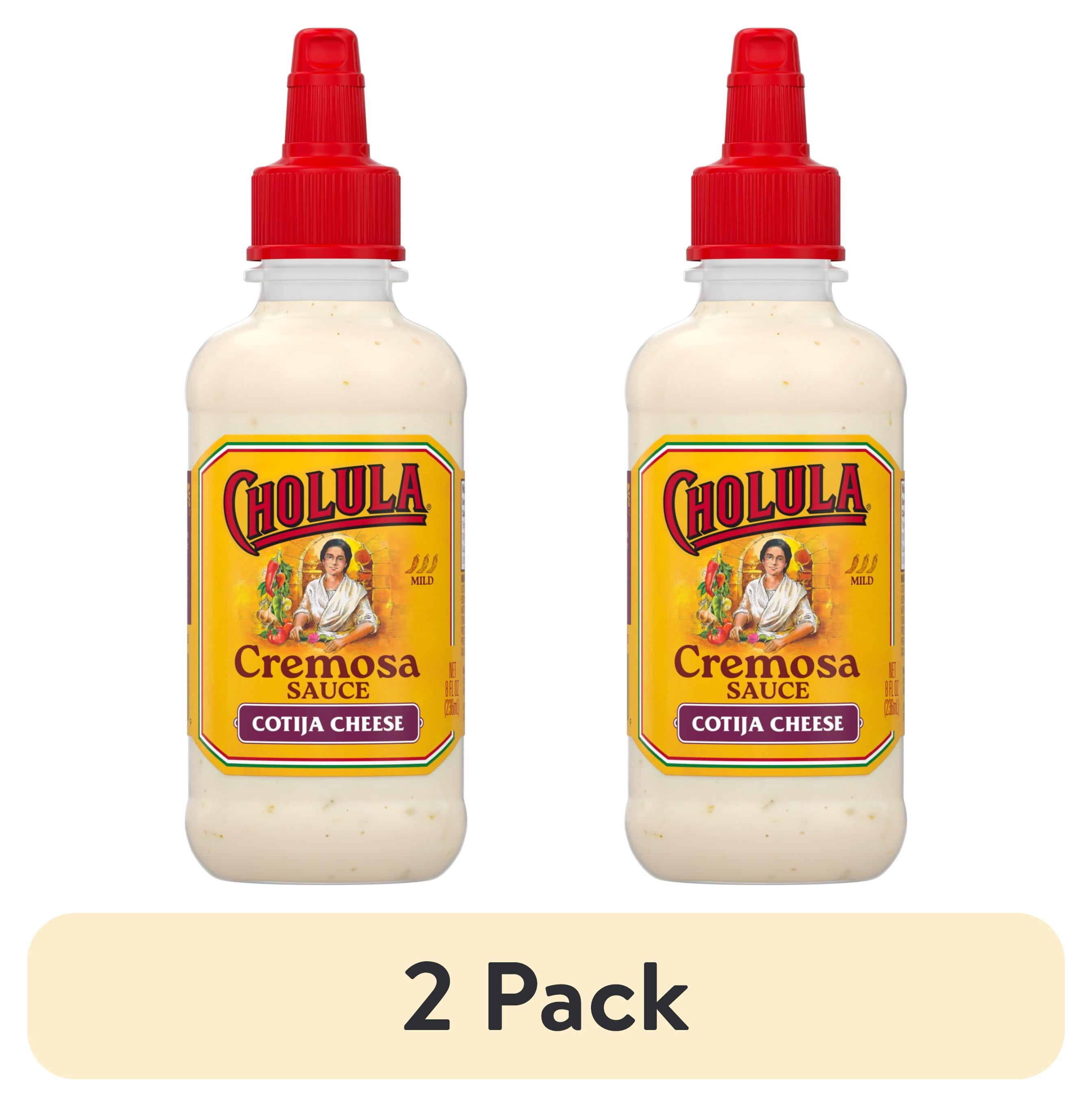 (2 pack) Cholula Cremosa Cotija Cheese Sauce in Resealable Plastic Bottle, 8 fl oz