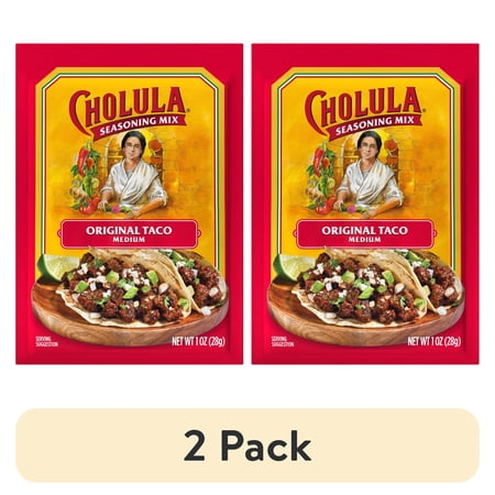 (2 pack) Cholula Original Taco - Medium Recipe Mix, 1.0 oz Bag