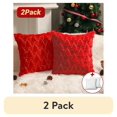 thumbnail image 1 of (2 pack) Christmas Pillows, Yamaziot Christmas Throw Pillows, 2Pack Christmas Tree Decorative Pillows Plush Sofa Cushion for Couch Xmas Home Decor, 18" x 18", Red, 1 of 8