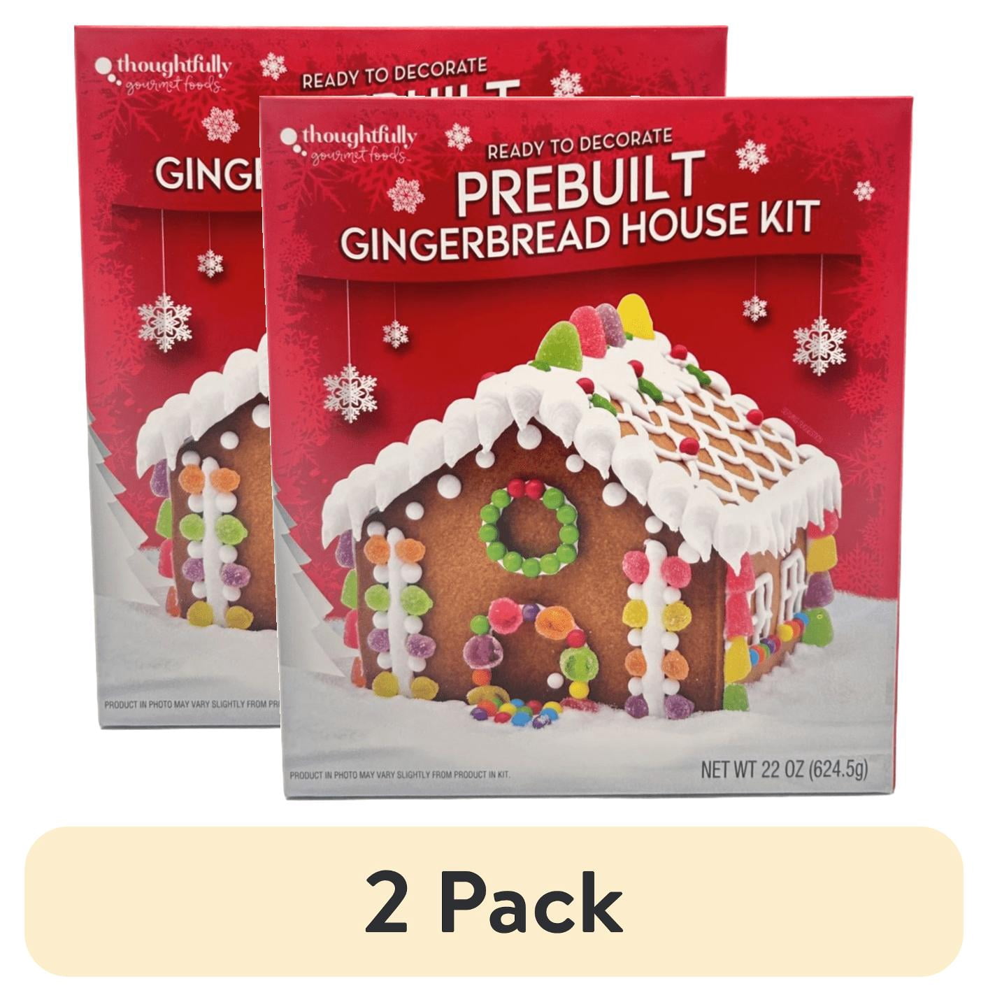 (2 pack) Christmas Pre-Built Gingerbread House Kit, Size 22 oz, Condition Dry, Contains Wheat and Soy