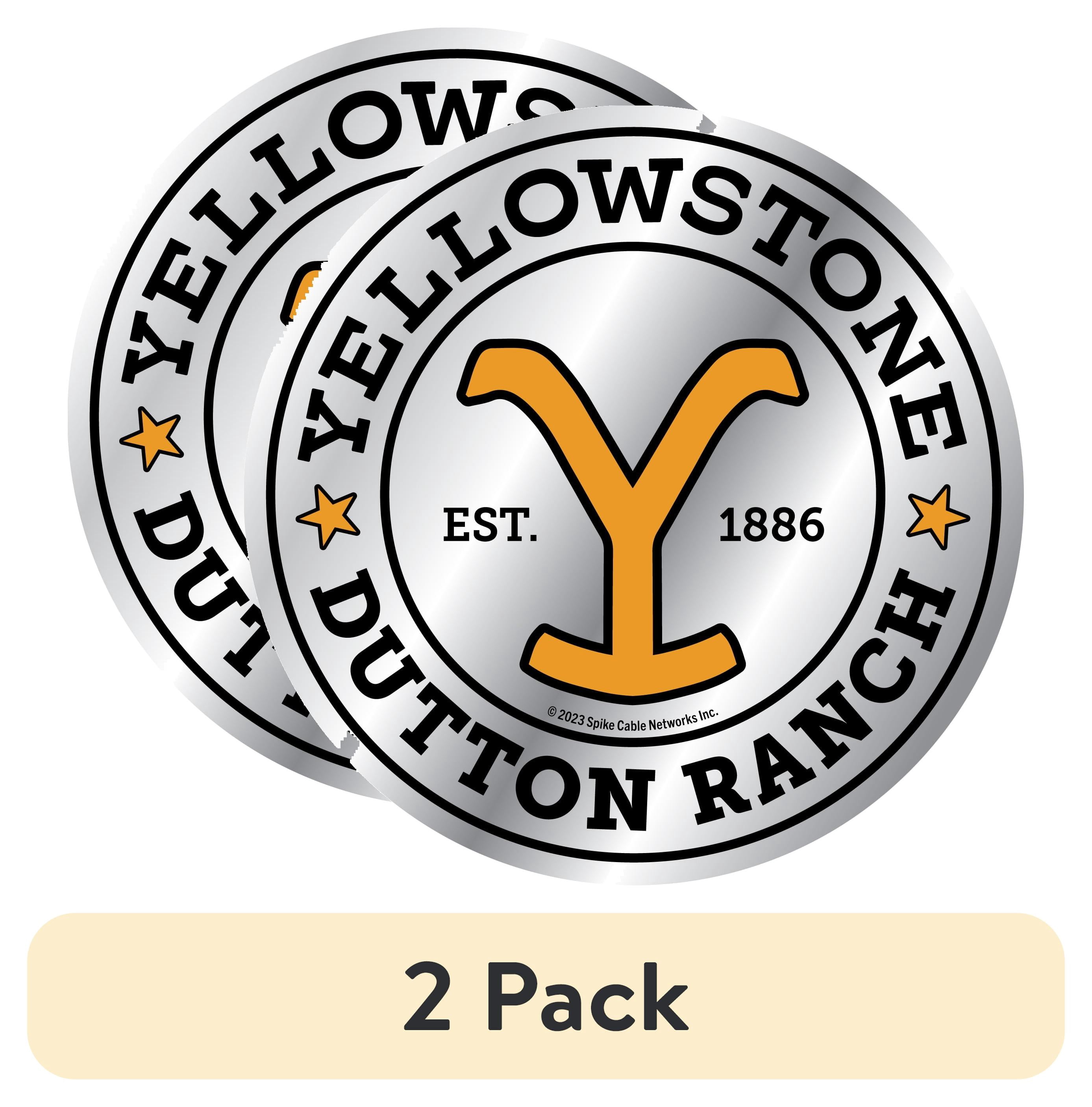 (2 pack) Yellowstone Iron Chrome Vinyl Car Sticker Decal, 4.75” x 4.75”