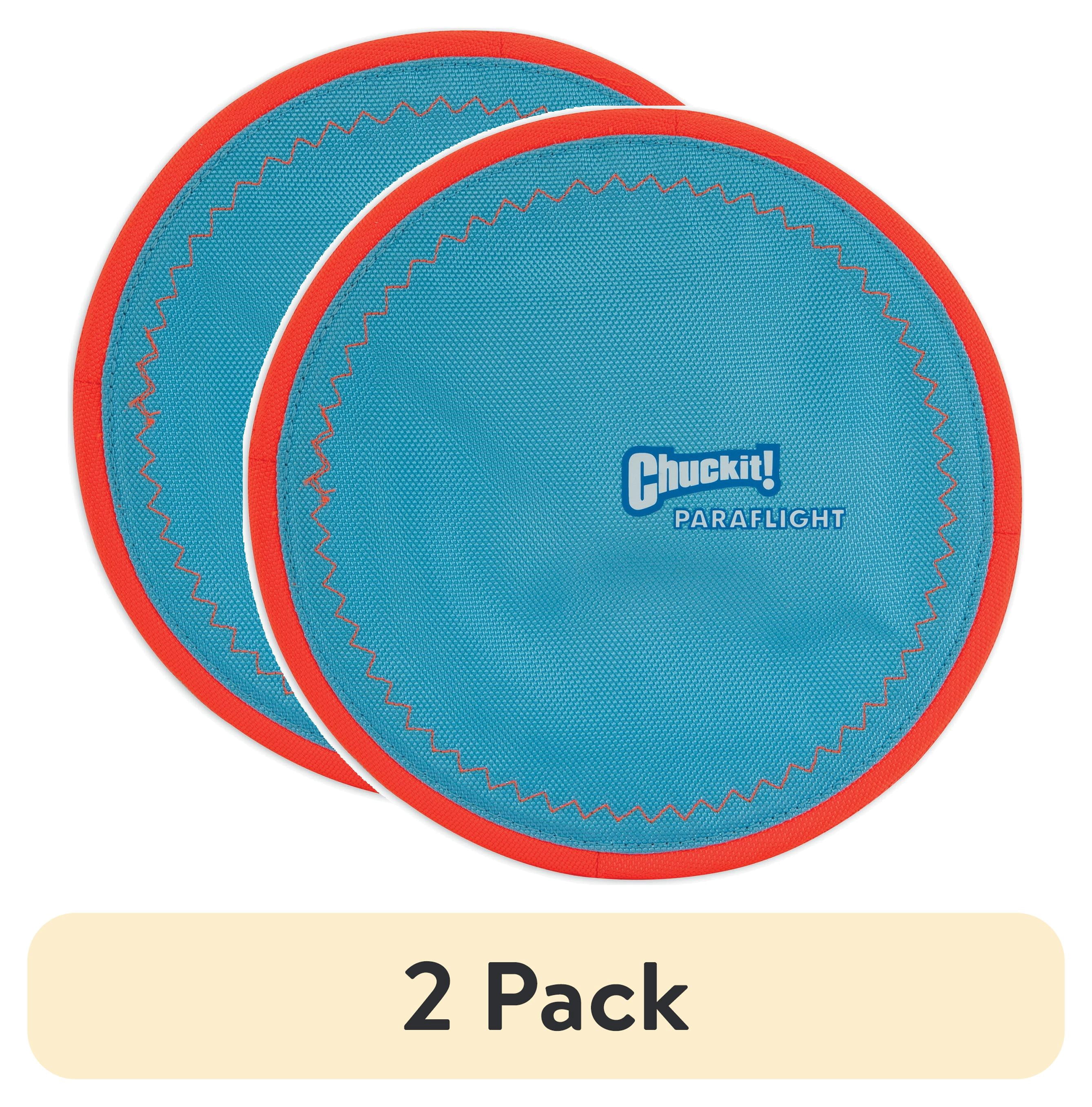 (2 pack) Chuckit! Paraflight Flying Disc Nylon Frisbee Dog Toy for Pools, Beach Waterplay, Large 10.25" for Dogs 60-100 lb, Multicolor
