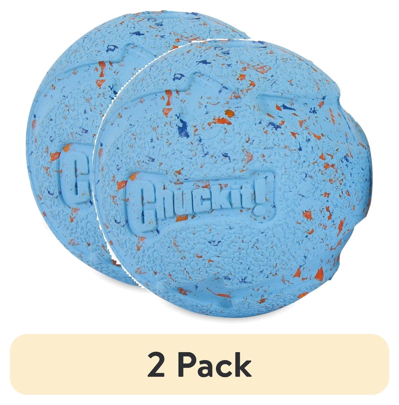 (2 pack) Chuckit! Rebounce Dog Ball Ecofriendly Rubber Fetch Toy For Dogs, Medium 2.5", For Breeds 20 to 60 lb, Pack of 2, Bright Blue