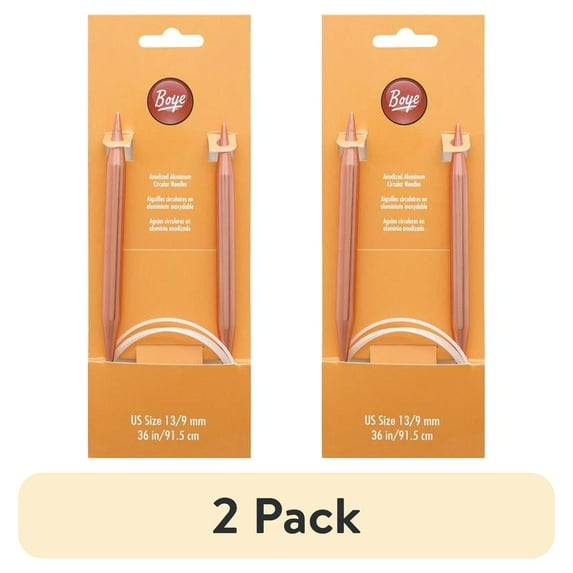 (2 pack) Boye Knit Needle 36" Circular Aluminum Size 13