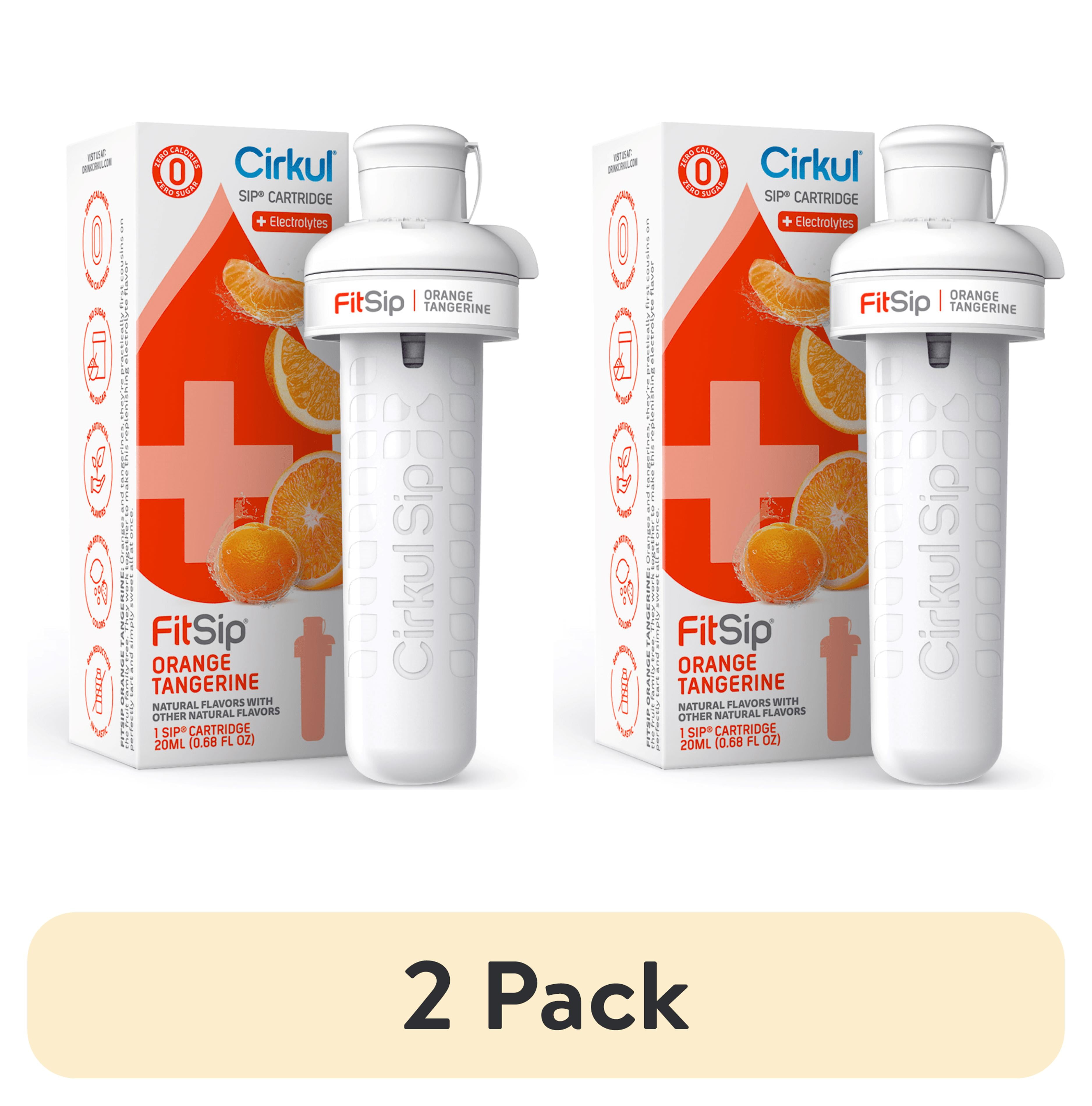 (2 pack) Cirkul FitSip Orange Tangerine Flavor Cartridge, Drink Mix, 1-Pack