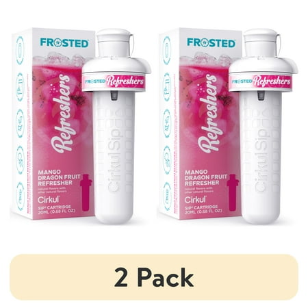 (2 pack) Cirkul Frosted Refreshers Mango Dragon Fruit Refresher Flavor Cartridge, Drink Mix, 1-Pack
