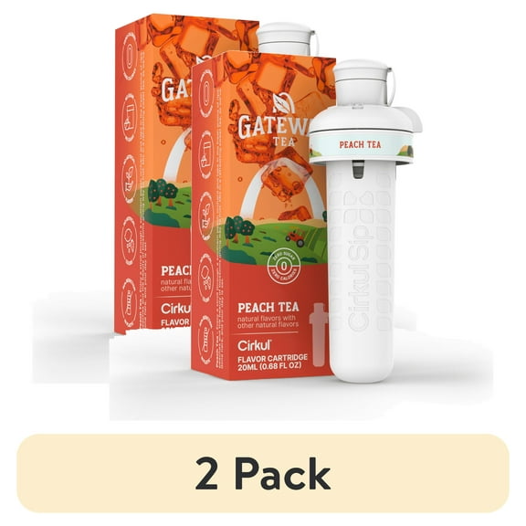 (2 pack) Cirkul Gateway Peach Tea Flavor Cartridge, Drink Mix, 1-Pack
