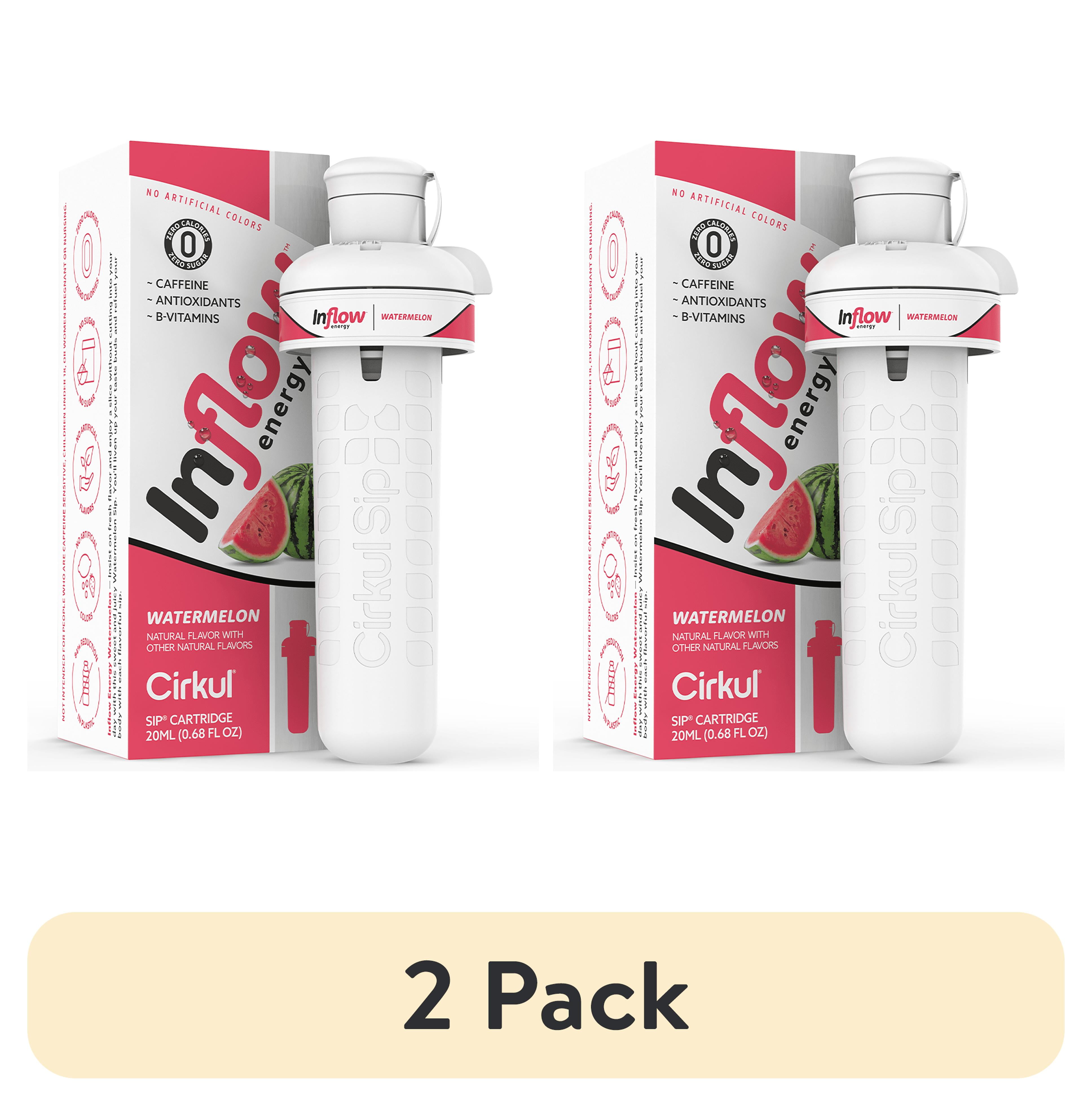(2 pack) Cirkul Inflow Energy Watermelon Flavor Cartridge, Drink Mix, 1-Pack