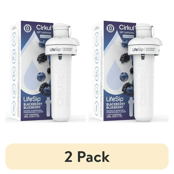 (2 pack) Cirkul LifeSip Blackberry Blueberry Flavor Cartridge, Drink Mix, 1-Pack