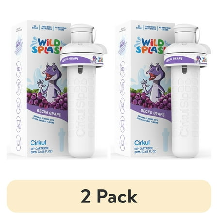 (2 pack) Cirkul Wild Splash Gecko Grape Flavor Cartridge, Drink Mix, 1-Pack