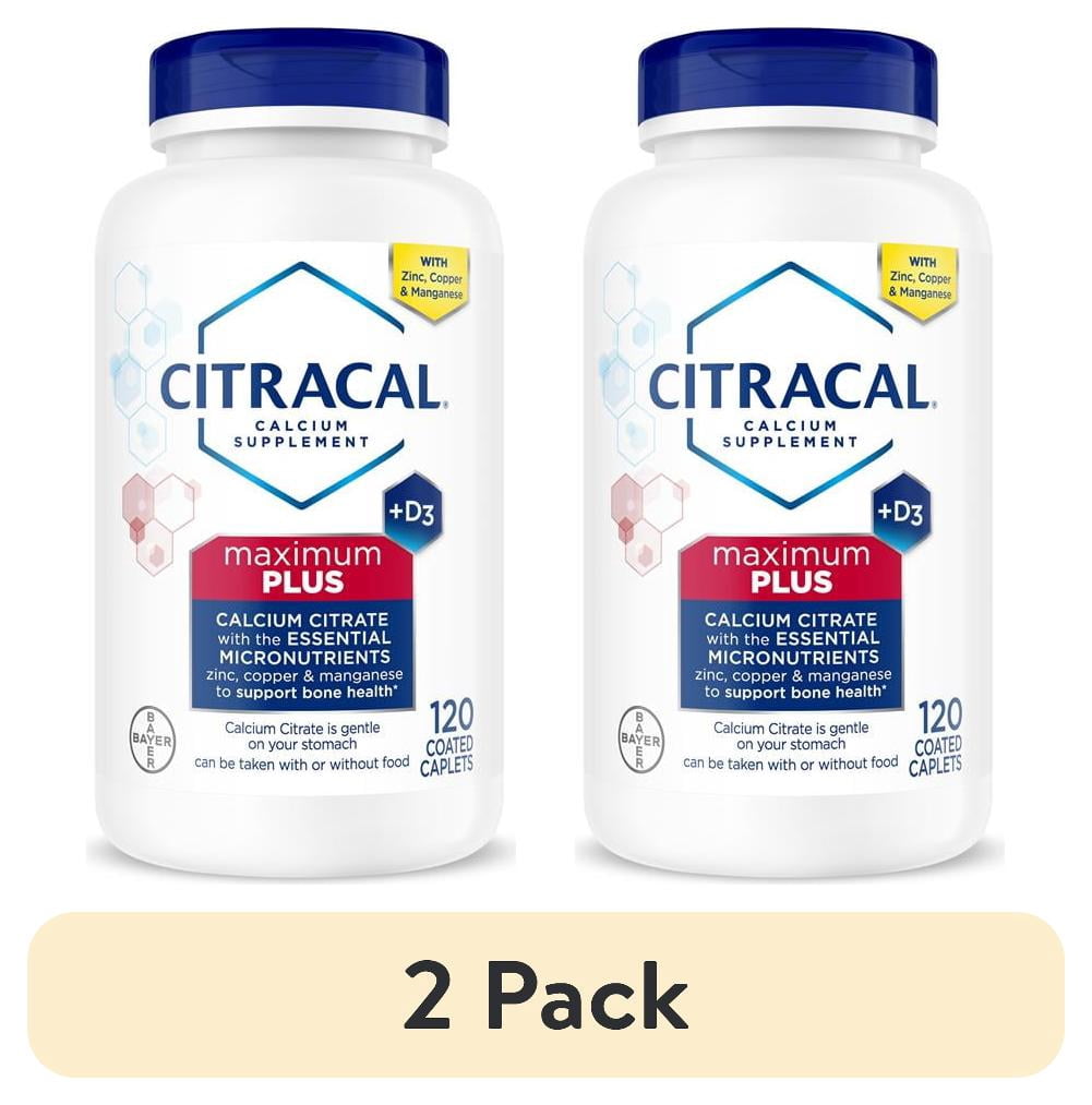 (2 pack) Citracal Maximum Plus Calcium Supplement, Calcium with Vitamin ...