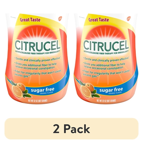 (2 pack) Citrucel Sugar Free Fiber Powder for Occasional Constipation ...