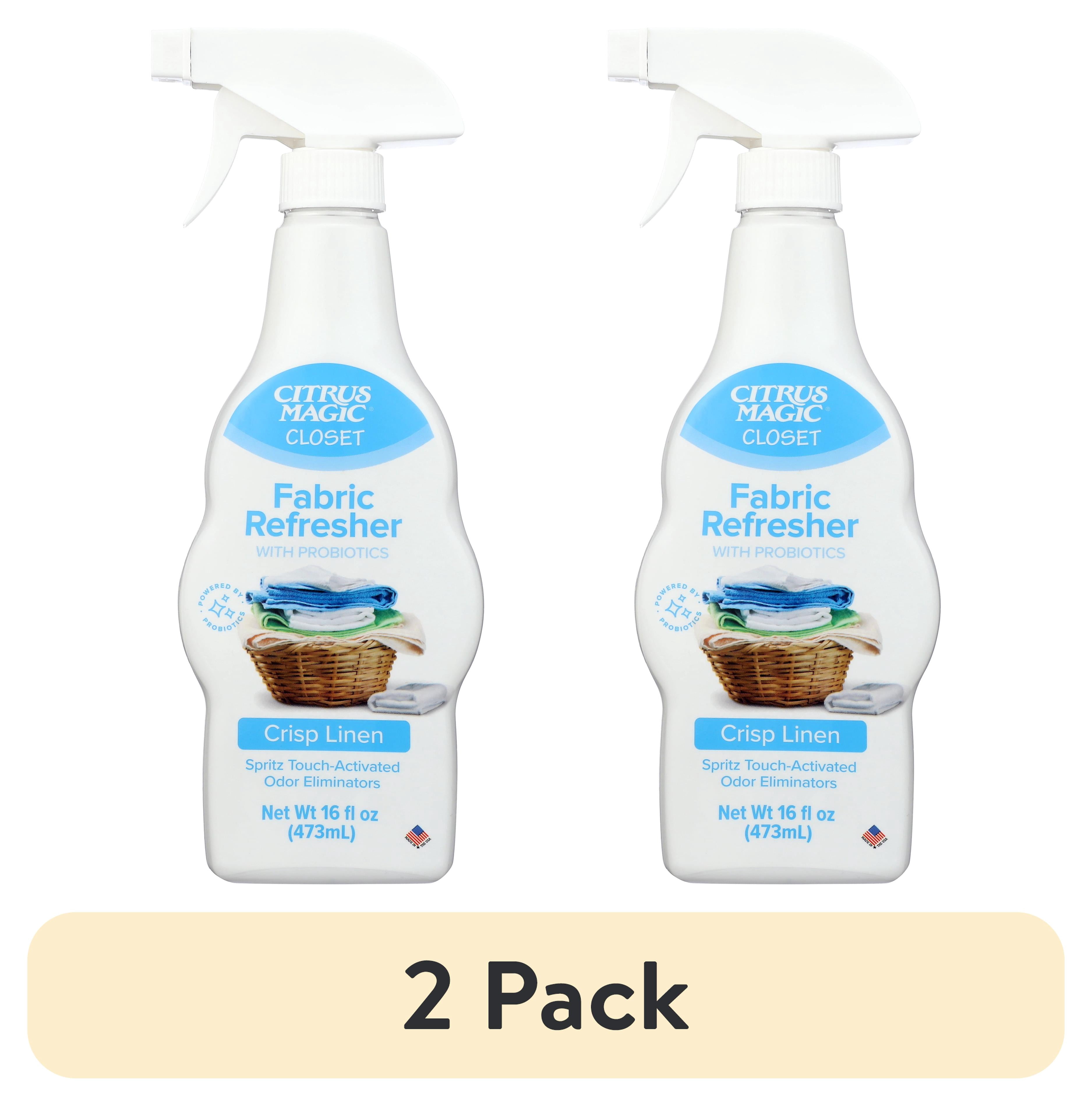 (2 pack) Citrus Magic For Closets Probiotic Odor Eliminating Spray, Fresh Linen, 16 fl oz