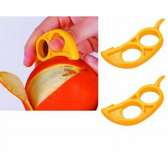 2 pack Citrus Orange Peelers - EZpeel Brand 2 Hole Style