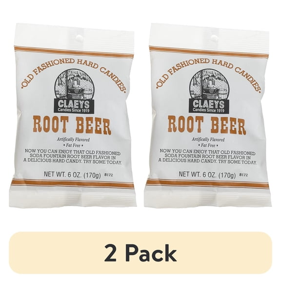 (2 pack) Claeys, Old Fashioned Hard Candy Root Beer, 6 oz