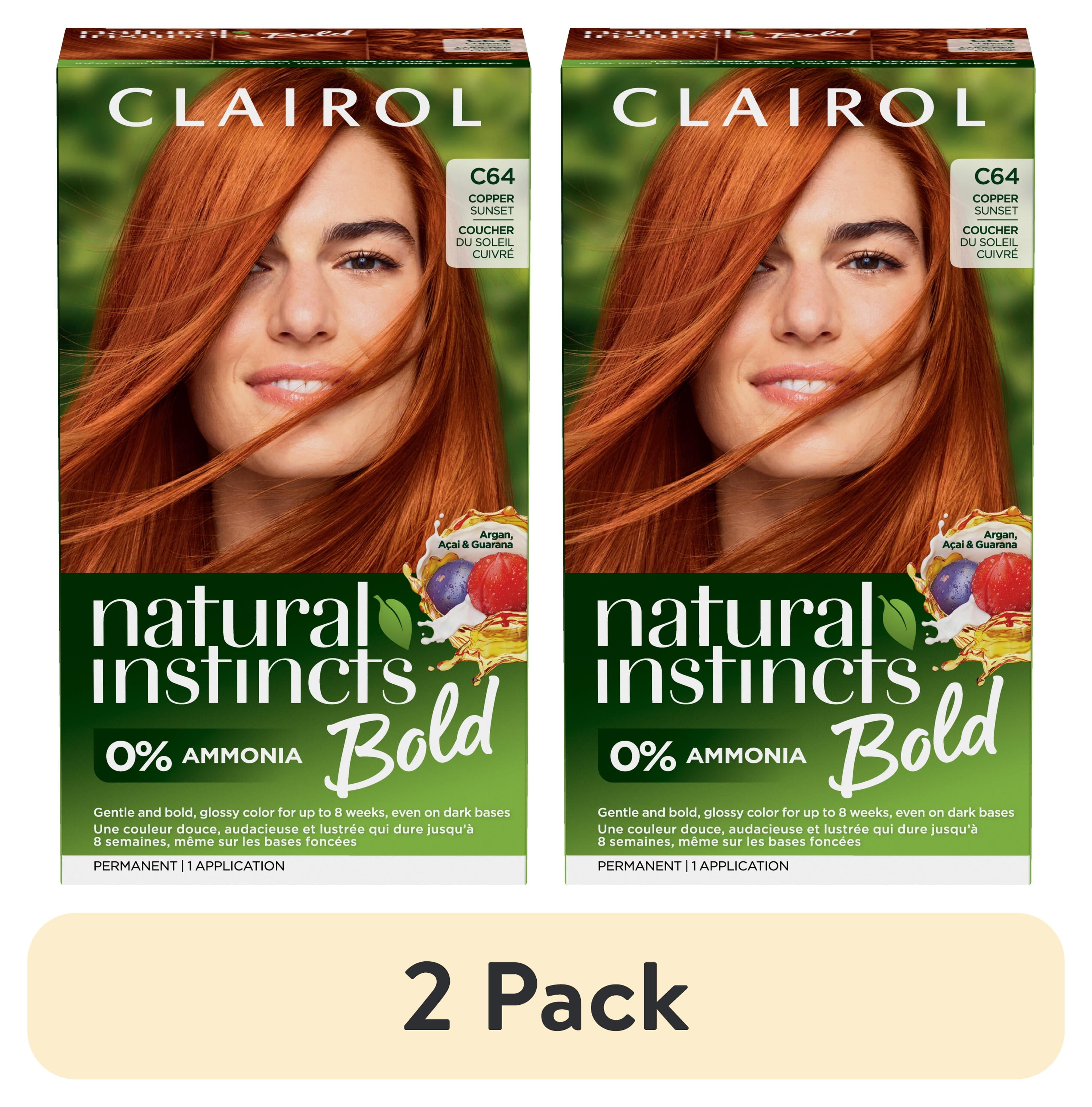 2 pack) Clairol Natural Instincts Bold Hair Dye, Permanent Hair